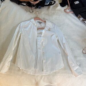 White Button-Up Shirt XS H&M